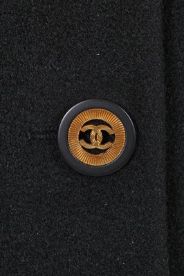 Lot 44 - A Chanel by Karl Lagerfeld black wool coat, late 1980s