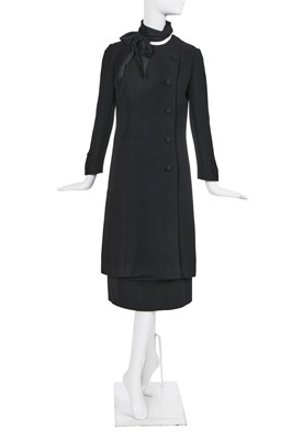 Lot 60 - A Gabrielle Chanel haute couture black wool and silk ensemble, circa 1969