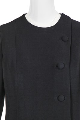 Lot 60 - A Gabrielle Chanel haute couture black wool and silk ensemble, circa 1969