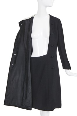 Lot 60 - A Gabrielle Chanel haute couture black wool and silk ensemble, circa 1969
