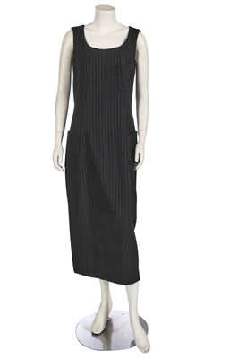 Lot 428 - A Comme des Garçons black and white pinstriped wool dress, 'Ultrasimple' collection, Spring-Summer 1993