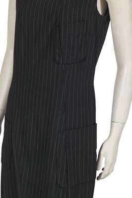 Lot 428 - A Comme des Garçons black and white pinstriped wool dress, 'Ultrasimple' collection, Spring-Summer 1993