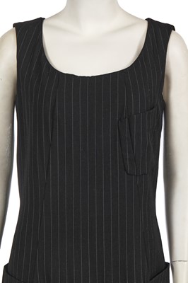 Lot 428 - A Comme des Garçons black and white pinstriped wool dress, 'Ultrasimple' collection, Spring-Summer 1993