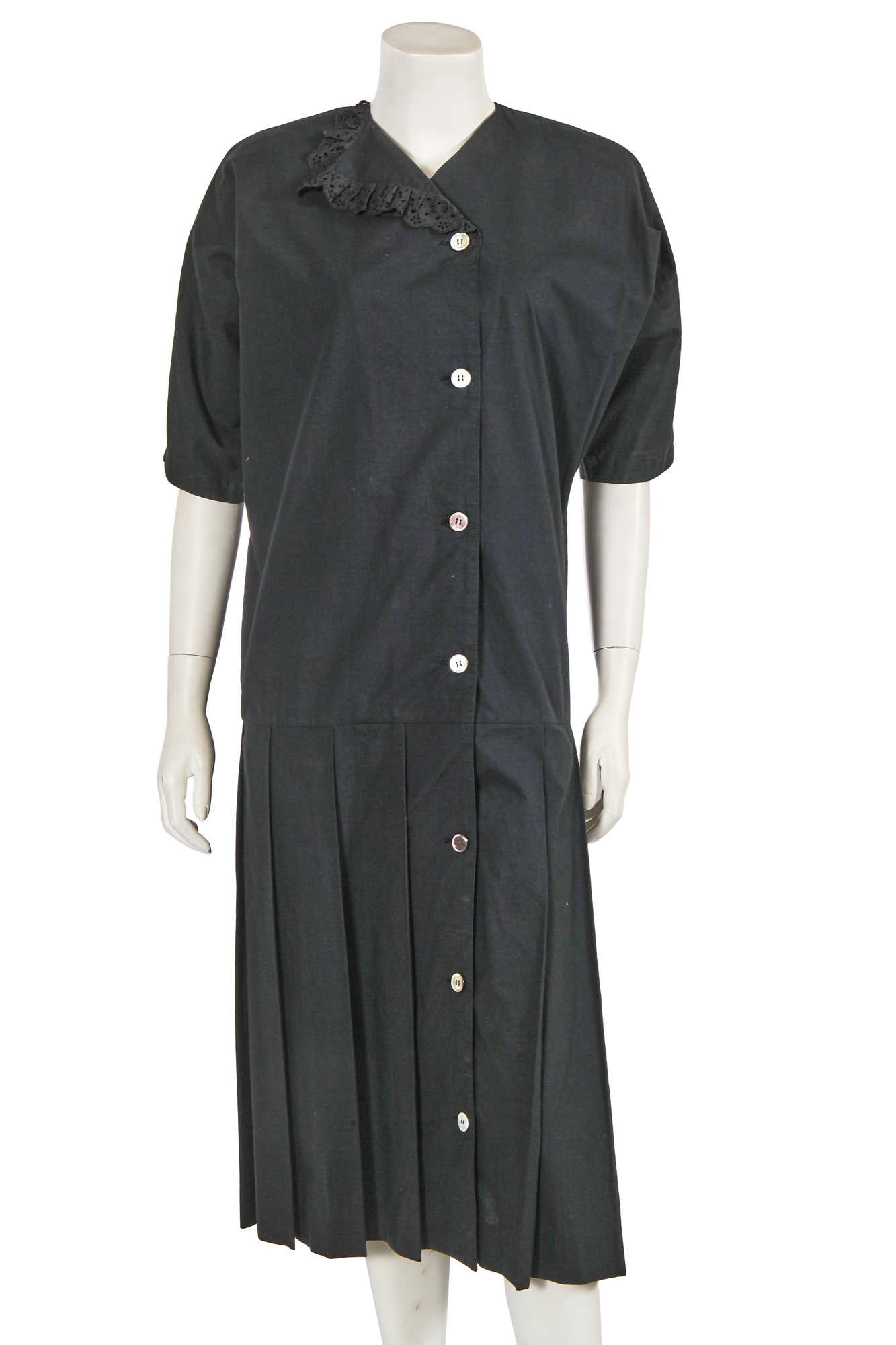Lot 441 - A Comme des Garçons black cotton dress, circa 1985