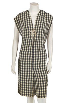 Lot 431 - An Issey Miyake by Tsumori Chisato black and cream checked playsuit, 1980s
