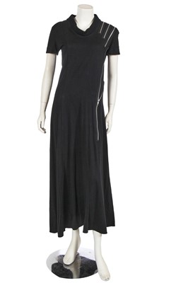 Lot 430 - A Yohji Yamamoto black cotton jersey dress, 1990s