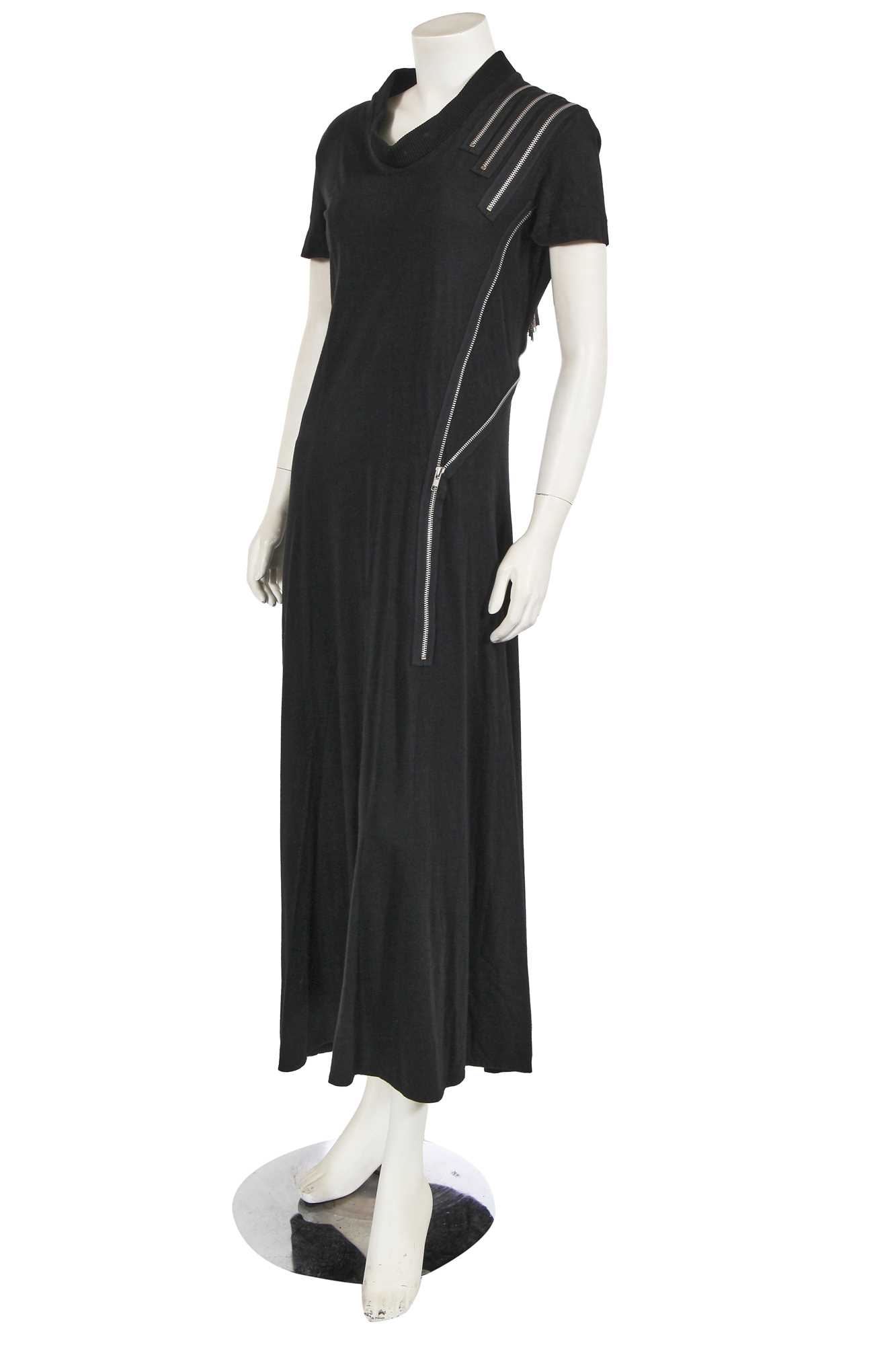 Lot 430 - A Yohji Yamamoto black cotton jersey dress, 1990s