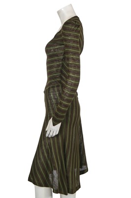 Lot 665 - A Biba striped wool jersey dress, circa 1974