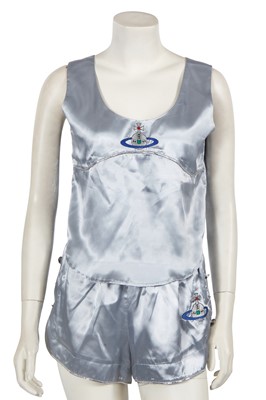 Lot 530 - A Vivienne Westwood baby blue satin ensemble, 'Cut, Slash & Pull' collection, Spring-Summer 1991