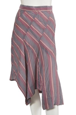 Lot 344 - A Vivienne Westwood striped viscose and acetate ensemble, 'Active Resistance' collection, Spring-Summer 2006