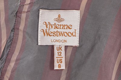 Lot 344 - A Vivienne Westwood striped viscose and acetate ensemble, 'Active Resistance' collection, Spring-Summer 2006