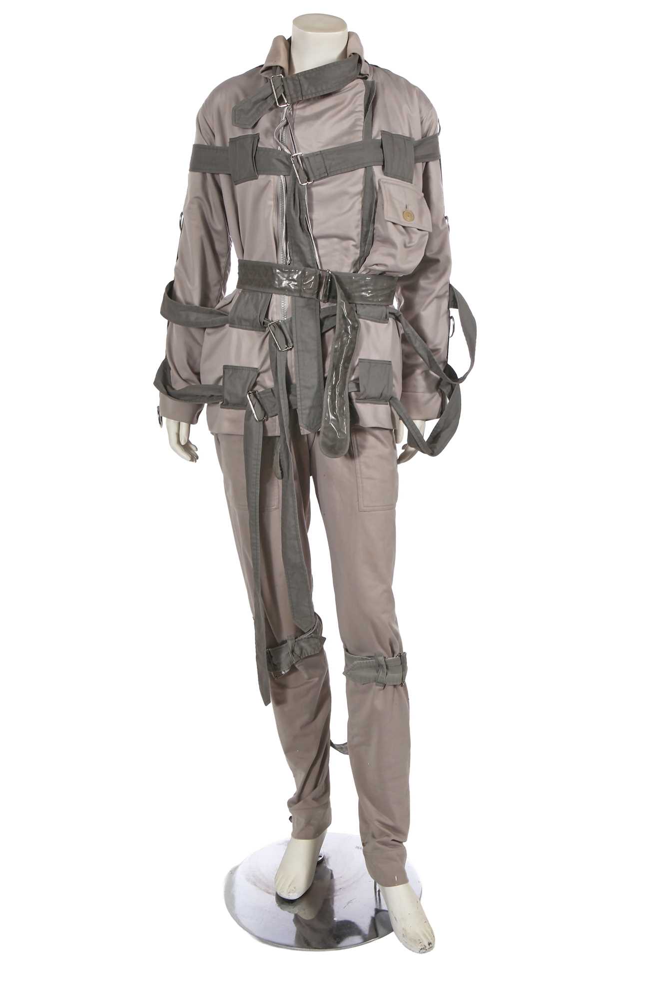 Lot 347 - A Vivienne Westwood grey viscose bondage ensemble, 'Exhibition' collection, Autumn-Winter 2004-05