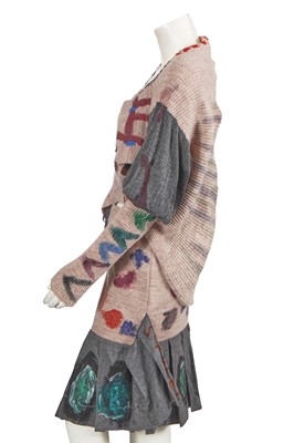 Lot 340 - A Vivienne Westwood hand-painted knitted ensemble, 'Chaos Point' collection, Autumn-Winter 2008-09