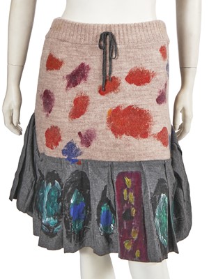 Lot 340 - A Vivienne Westwood hand-painted knitted ensemble, 'Chaos Point' collection, Autumn-Winter 2008-09