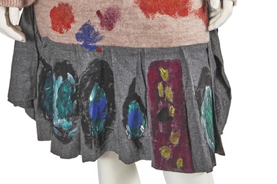 Lot 340 - A Vivienne Westwood hand-painted knitted ensemble, 'Chaos Point' collection, Autumn-Winter 2008-09
