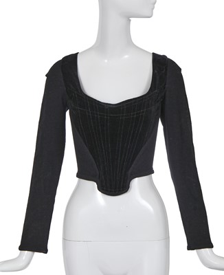 Lot 244 - A Vivienne Westwood black velvet corset, circa 1990