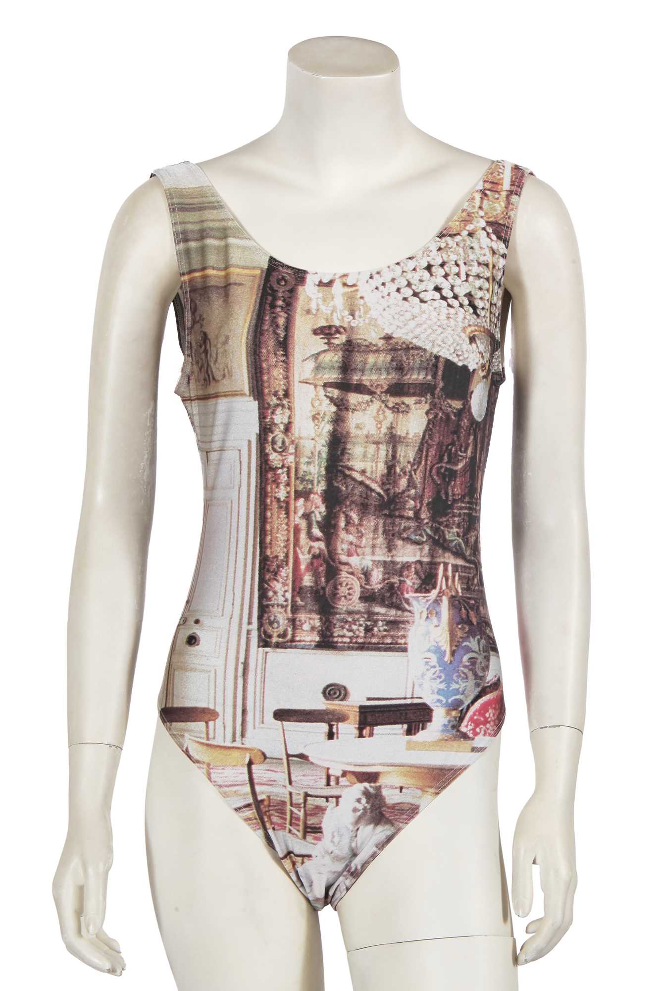 Lot 527 - A Vivienne Westwood printed lycra swimsuit, 'Salon' collection, Spring-Summer 1992