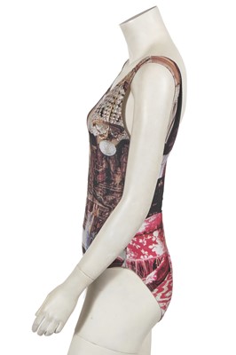 Lot 527 - A Vivienne Westwood printed lycra swimsuit, 'Salon' collection, Spring-Summer 1992