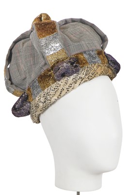 Lot 332 - A Vivienne Westwood Prince of Wales check wool crown, 'Britain Must Go Pagan' collection, Spring-Summer 1988