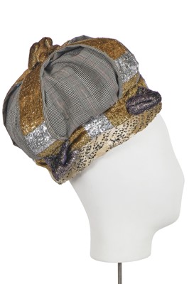 Lot 332 - A Vivienne Westwood Prince of Wales check wool crown, 'Britain Must Go Pagan' collection, Spring-Summer 1988