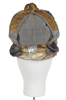 Lot 332 - A Vivienne Westwood Prince of Wales check wool crown, 'Britain Must Go Pagan' collection, Spring-Summer 1988