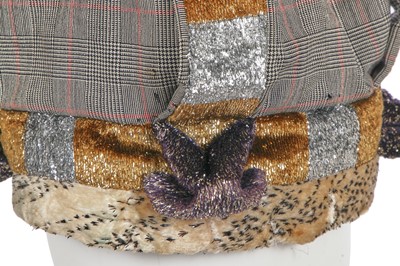 Lot 332 - A Vivienne Westwood Prince of Wales check wool crown, 'Britain Must Go Pagan' collection, Spring-Summer 1988