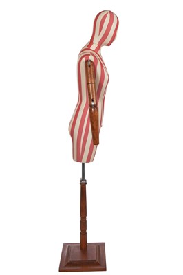 Lot 272 - A pink and white striped cotton tailor's dummy, modern