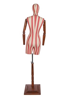 Lot 272 - A pink and white striped cotton tailor's dummy, modern