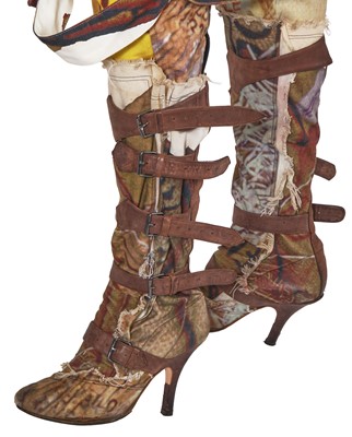 Lot 349 - A Vivienne Westwood printed bondage ensemble, 'Blue Sky' collection, Spring-Summer 2004