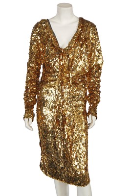 Lot 337 - A Vivienne Westwood gold sequined dress, 'World Wide Woman' collection, Autumn-Winter 2011-12