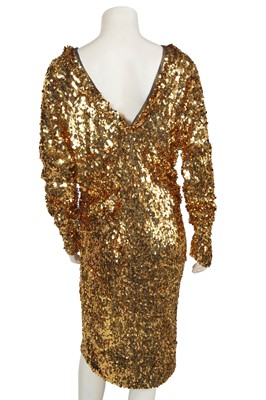 Lot 337 - A Vivienne Westwood gold sequined dress, 'World Wide Woman' collection, Autumn-Winter 2011-12