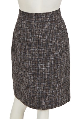 Lot 208 - A Chanel by Karl Lagerfeld brown cotton-blend tweed skirt, Spring-Summer 2009