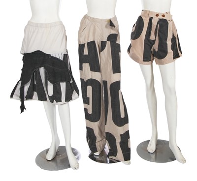Lot 345 - A group of Vivienne Westwood propaganda-print separates, 'Propaganda' collection, Autumn-Winter 2005-06