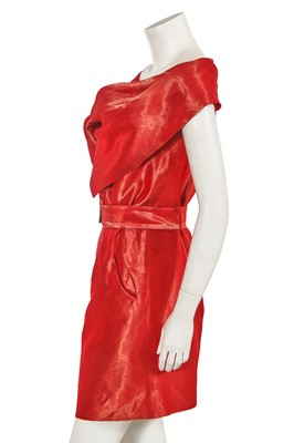 Lot 350 - A Vivienne Westwood red and gold changeant silk-blend corset dress, circa 2003