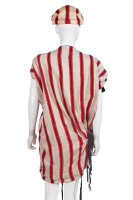 Lot 346 - A Vivienne Westwood ecru and red Harvard striped kitchen towel ensemble, circa 2005