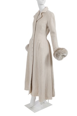 Lot 191 - A Jean-Louis Scherrer haute couture by Stéphane Rolland ivory wool coat, Autumn-Winter 1998-99
