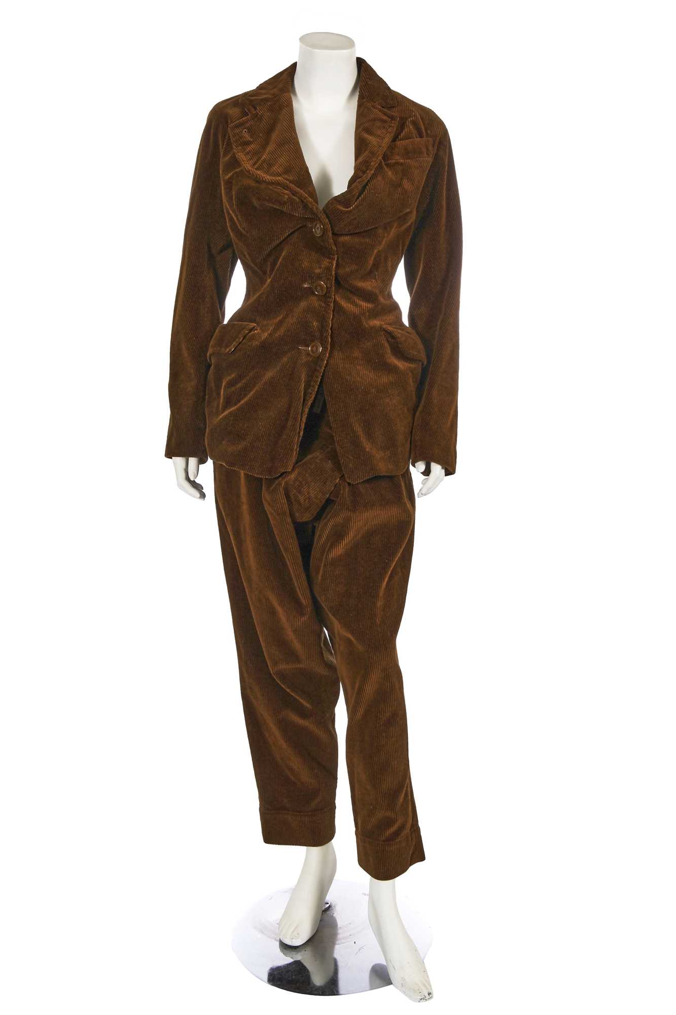 Lot 348 - A Vivienne Westwood brown corduroy 'Drunker Tailors' suit, 'Exhibition' collection, Autumn-Winter 2004-05
