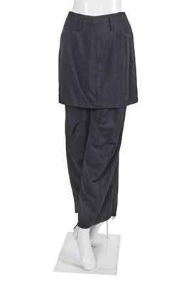 Lot 210 - A pair of Maison Martin Margiela pinstriped black wool trousers, Spring-Summer 1994 re-issue of Autumn-Winter 1989-90