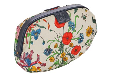 Lot 257 - A Gucci 'Flora' canvas clutch bag, 1980s