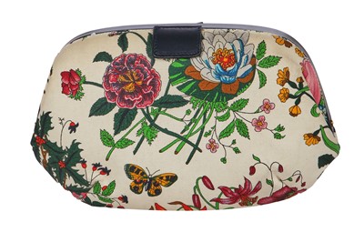 Lot 257 - A Gucci 'Flora' canvas clutch bag, 1980s