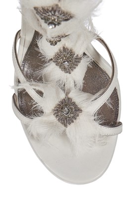 Lot 244 - A pair of Alexander McQueen by Sarah Burton white leather platform heels, Autumn-Winter 2011-12