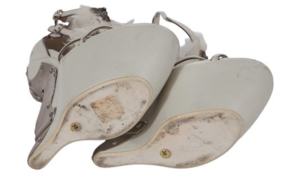 Lot 244 - A pair of Alexander McQueen by Sarah Burton white leather platform heels, Autumn-Winter 2011-12