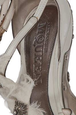 Lot 244 - A pair of Alexander McQueen by Sarah Burton white leather platform heels, Autumn-Winter 2011-12