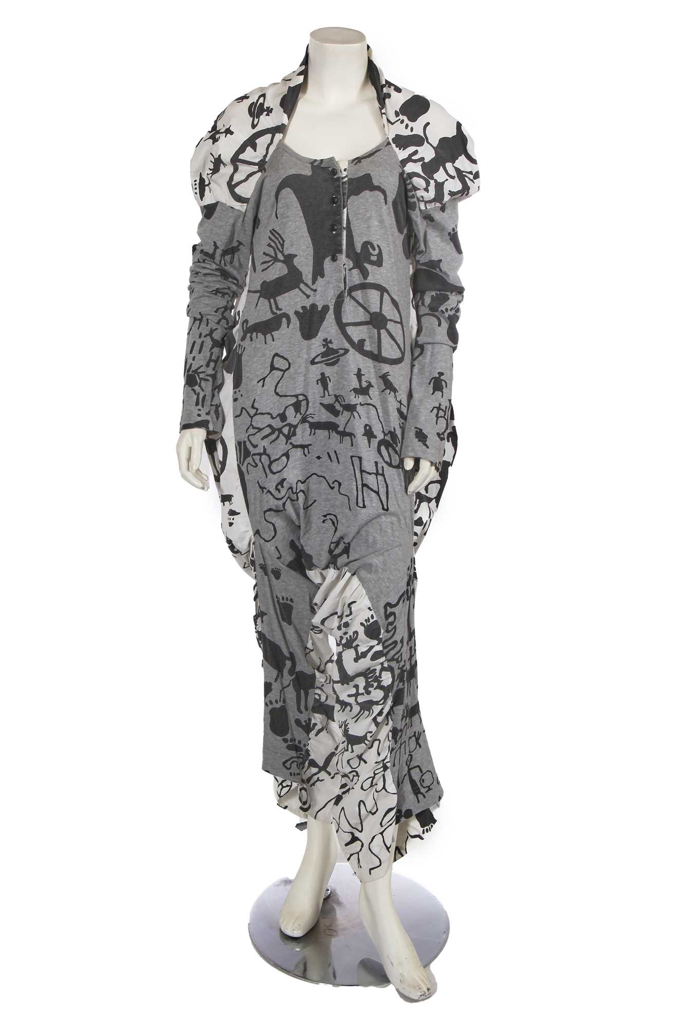 Lot 341 - A Vivienne Westwood printed cotton jumpsuit, 'Wake Up Cave Girl' collection, Autumn-Winter 2007-08