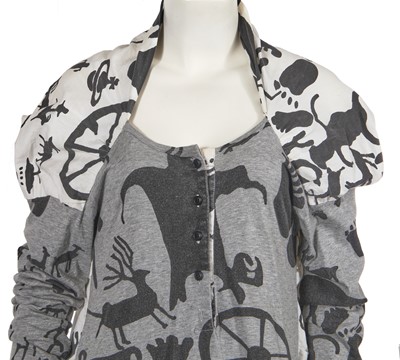 Lot 341 - A Vivienne Westwood printed cotton jumpsuit, 'Wake Up Cave Girl' collection, Autumn-Winter 2007-08