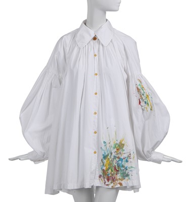 Lot 237 - A Vivienne Westwood artist-inspired white cotton smock, 'Salon' collection, Spring-Summer 1992