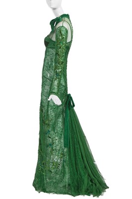 Lot 107 - A Tom Ford green lace evening gown, Autumn-Winter 2011-12
