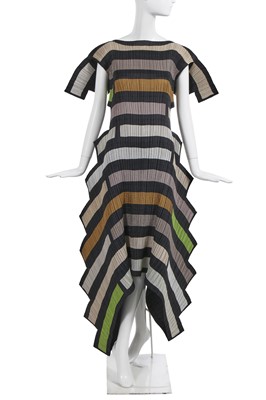 Lot 206 - An Issey Miyake pleated polyester 'staircase pleats' dress, early 2000s