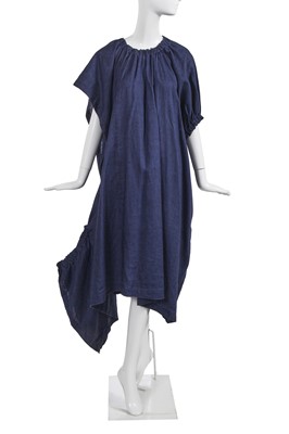 Lot 194 - A Comme des Garçons blue linen dress, ‘Round Rubber’ collection, Spring-Summer 1984