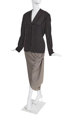 Lot 311 - A John Galliano black gabardine jacket, 'The Rose' collection, Autumn-Winter 1987-88